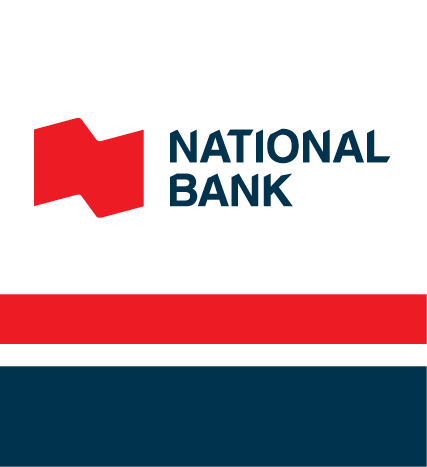 White Navy and Red with Text National Bank