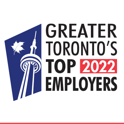 Greater Toronto's Top Employer 2021 logo, with CNTower image