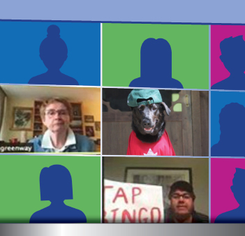 squares of people on video call